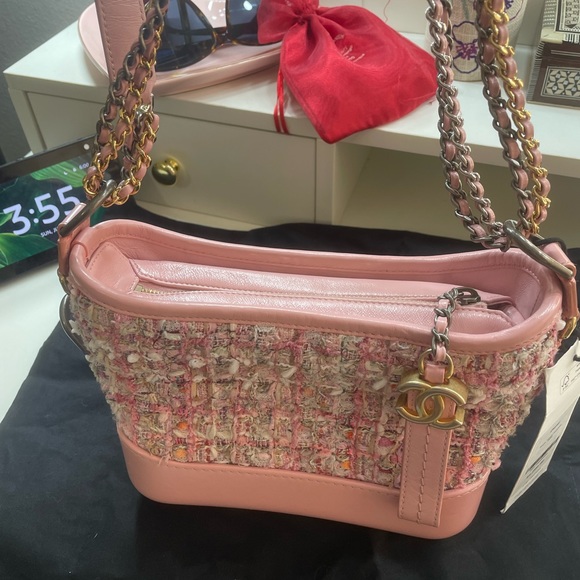 Tweed Calfskin Small Gabrielle Hobo Light Pink - Picture 5 of 8